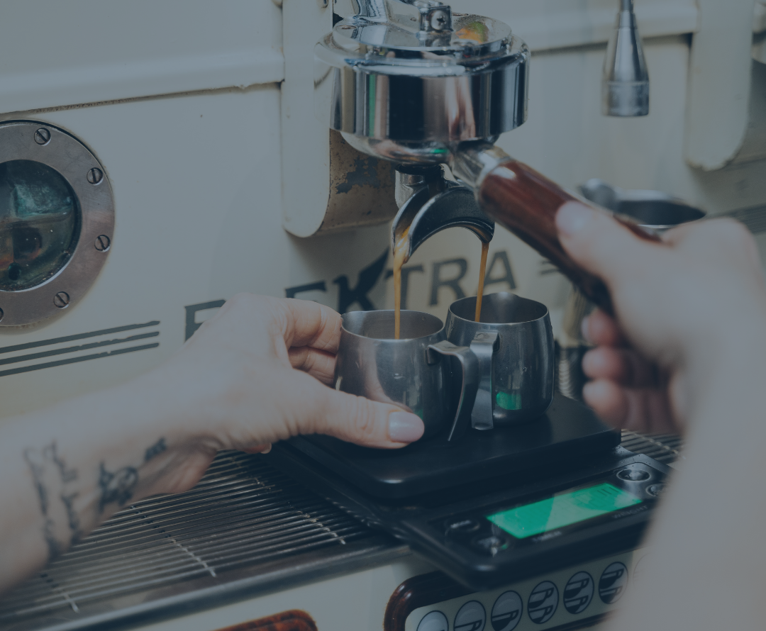 Brewing Ruebush Coffee Roasters espresso on Elektra coffee machine